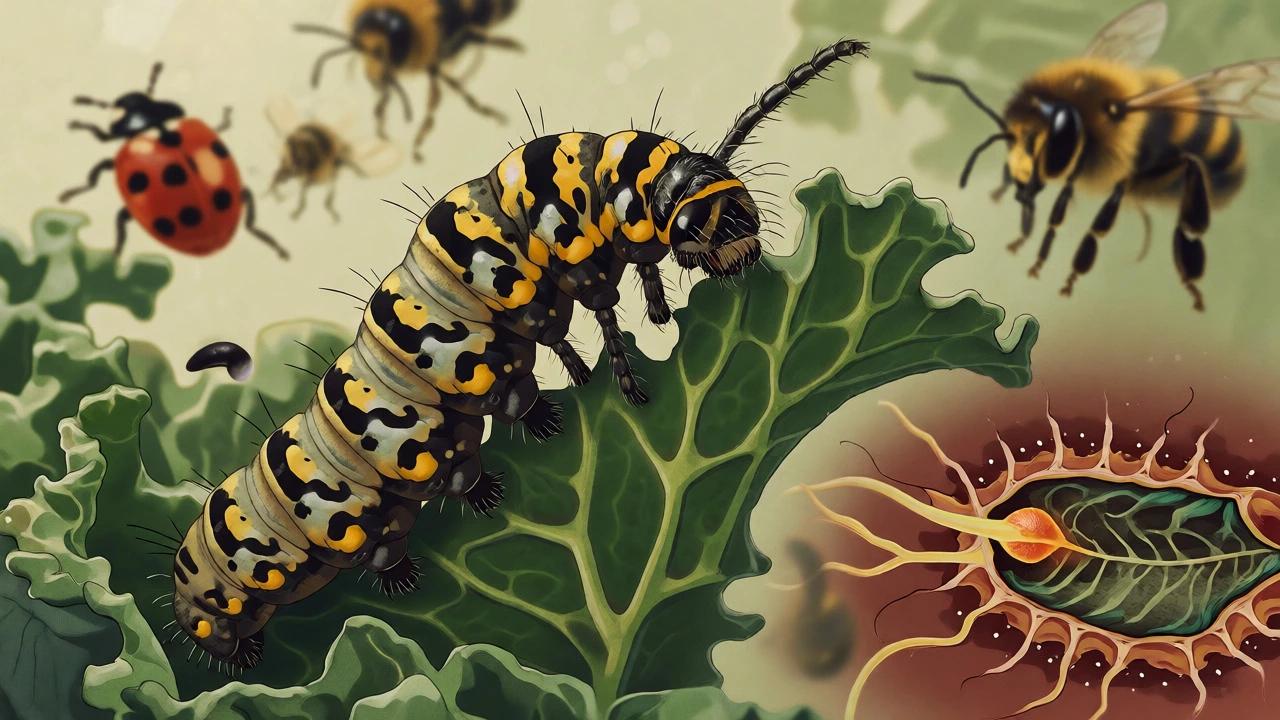 Illustration of a caterpillar affected by Spinosad nerve toxin